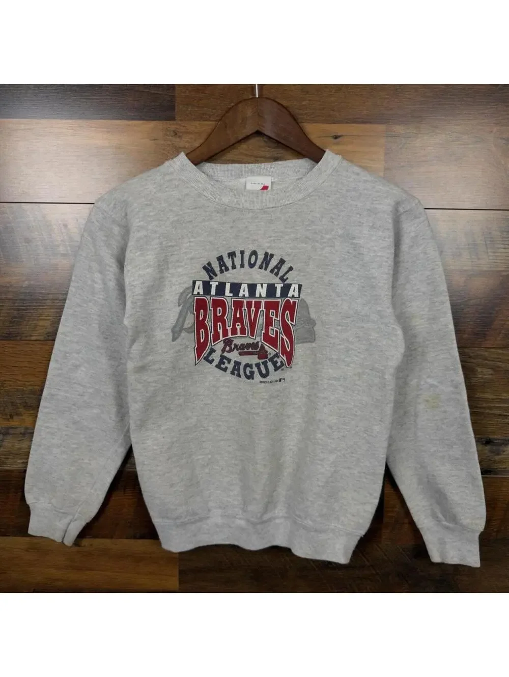 Vintage Atlanta Braves MLB Baseball Crewneck Sweatshirt Youth Large 14-16